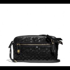 Coach Poppy Collection w/ Black Sequin Logo Purse